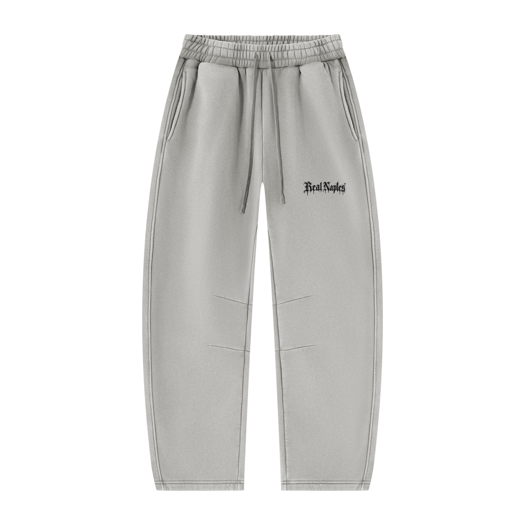 Pantaloni della tuta in pile con gamba a botte e effetto vintage unisex