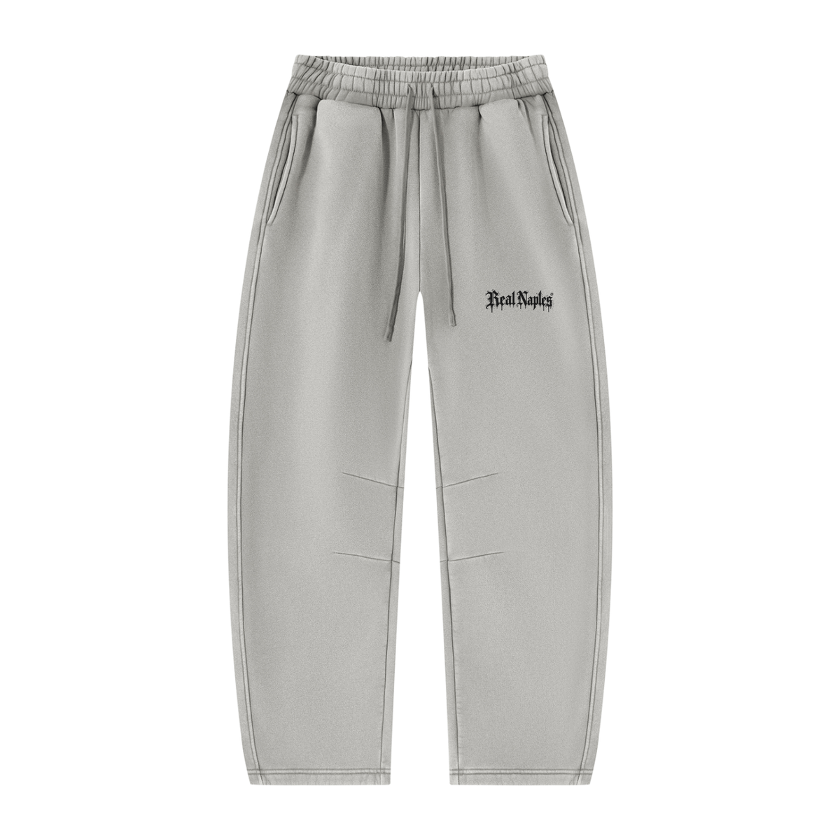 Pantaloni della tuta in pile con gamba a botte e effetto vintage unisex