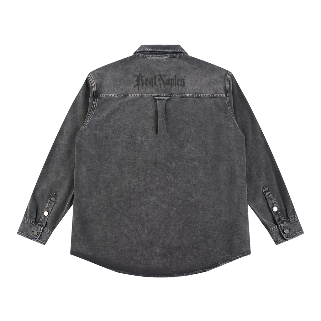Giacca in denim vintage lavato, pesante