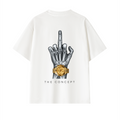 T-shirt oversize bianca cotone real naples con maxi stampa rolex e logo oro